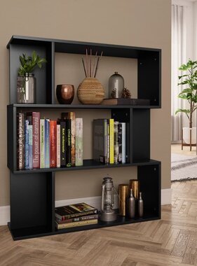 VidaXL Boekenkast/kamerscherm 80x24x96 cm bewerkt hout zwart