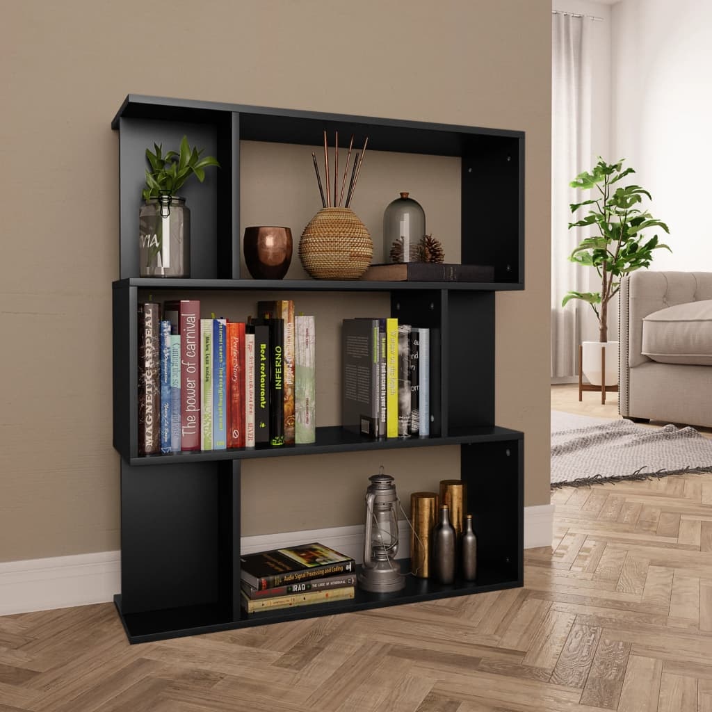 VidaXL Boekenkast/kamerscherm 80x24x96 cm bewerkt hout zwart