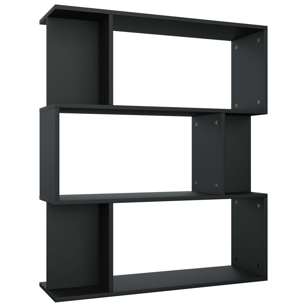 VidaXL Boekenkast/kamerscherm 80x24x96 cm bewerkt hout zwart