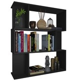 VidaXL Boekenkast/kamerscherm 80x24x96 cm bewerkt hout zwart