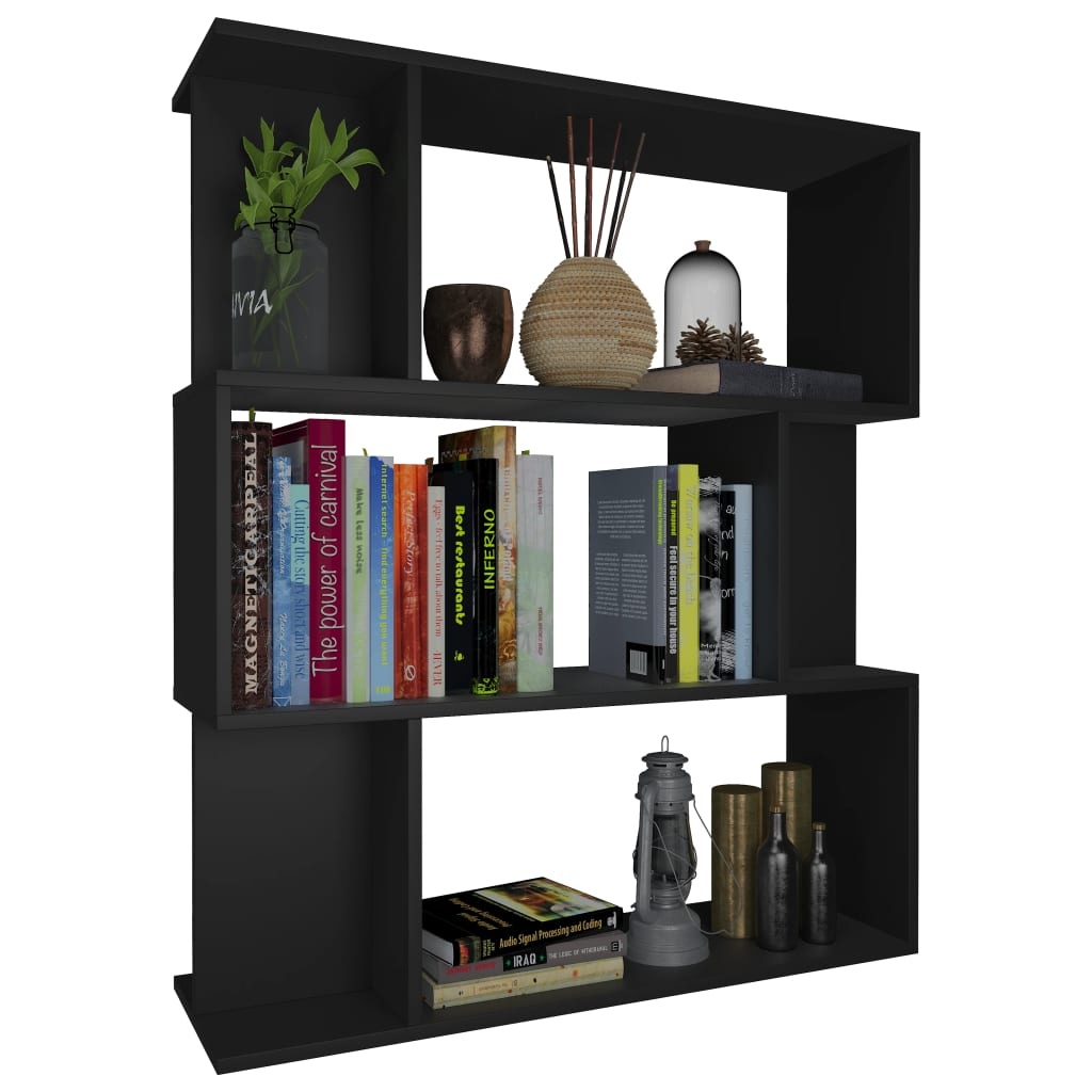 VidaXL Boekenkast/kamerscherm 80x24x96 cm bewerkt hout zwart