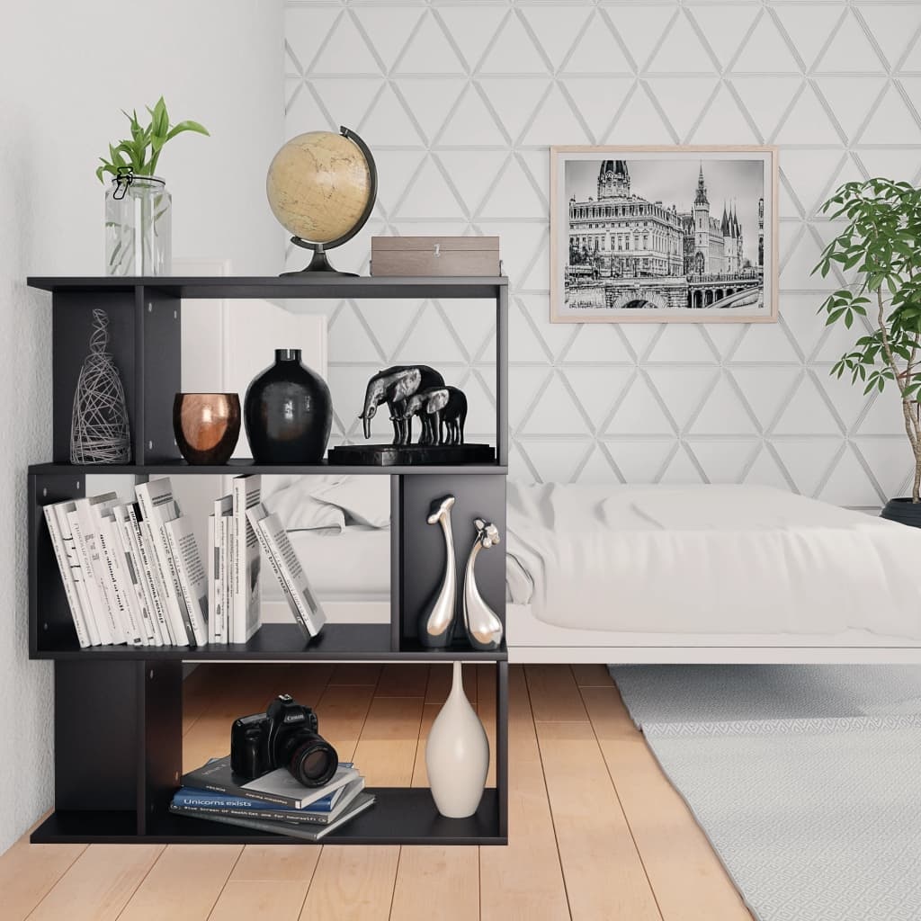 VidaXL Boekenkast/kamerscherm 80x24x96 cm bewerkt hout zwart