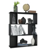 VidaXL Boekenkast/kamerscherm 80x24x96 cm bewerkt hout zwart