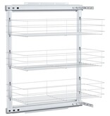 vidaXL Draadmand keuken uittrekbaar 3-laags 47x25x56 cm zilverkleurig