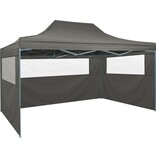 vidaXL Partytent met 3 zijwanden inklapbaar 3x4 m staal antraciet