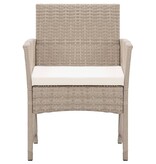 vidaXL Tuinstoelen met kussens 2 st poly rattan beige