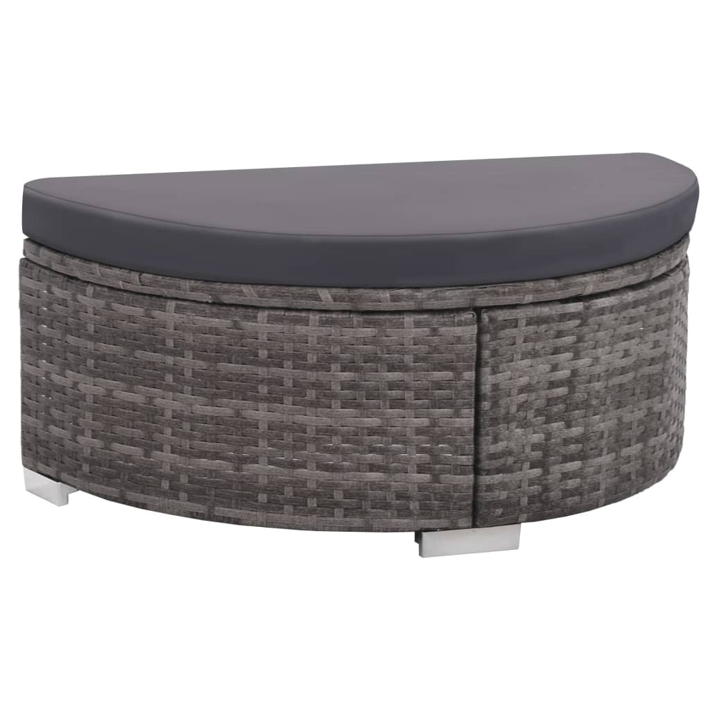 VidaXL 8-delige Loungeset met kussens poly rattan grijs