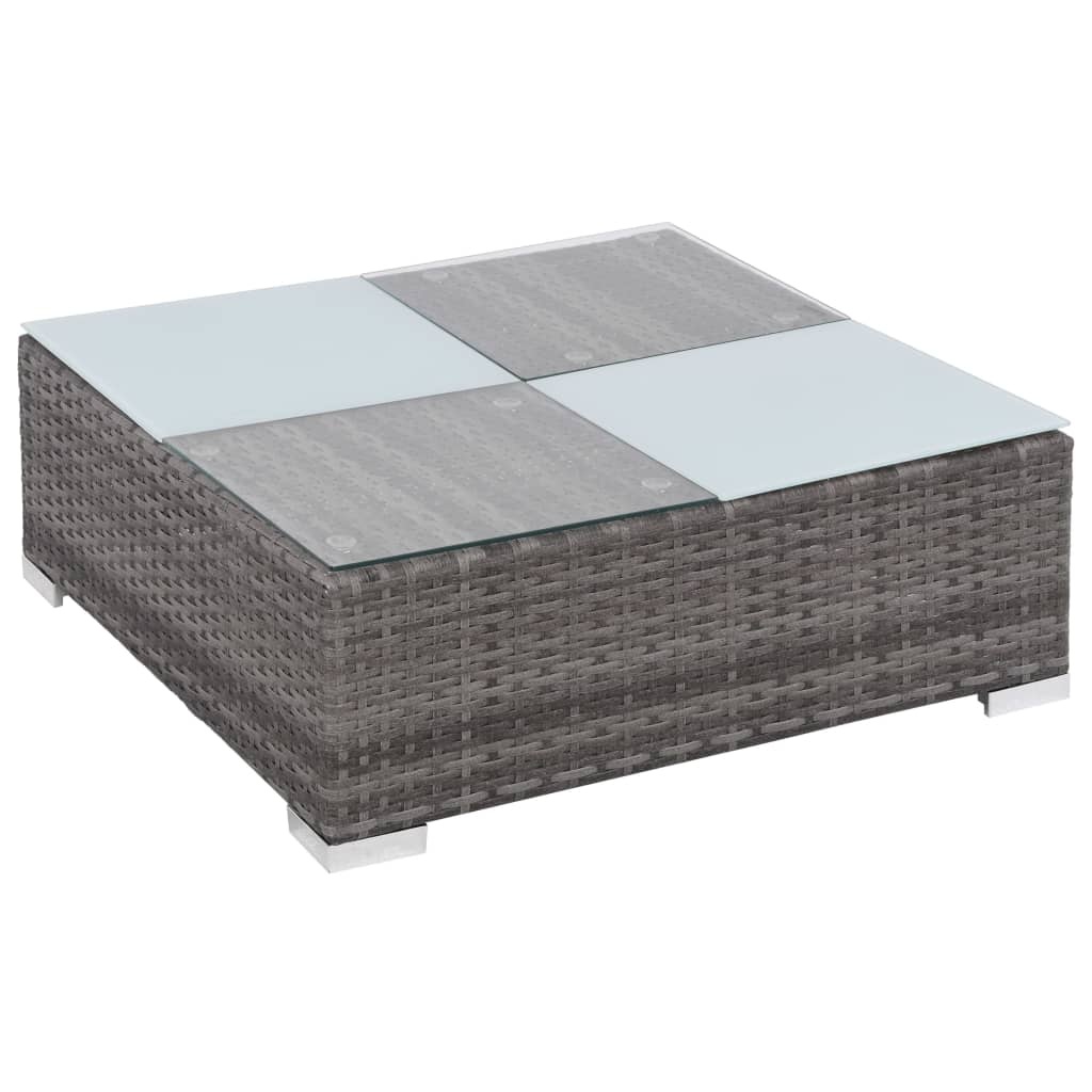 VidaXL 8-delige Loungeset met kussens poly rattan grijs