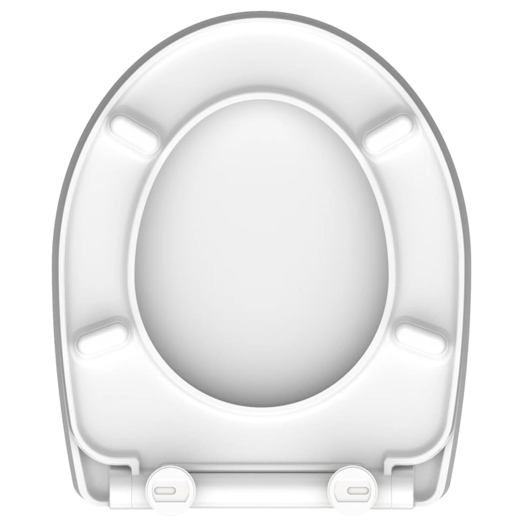 vidaXL Toiletbril met soft-close quick-release hoogglans ROUND DIPS