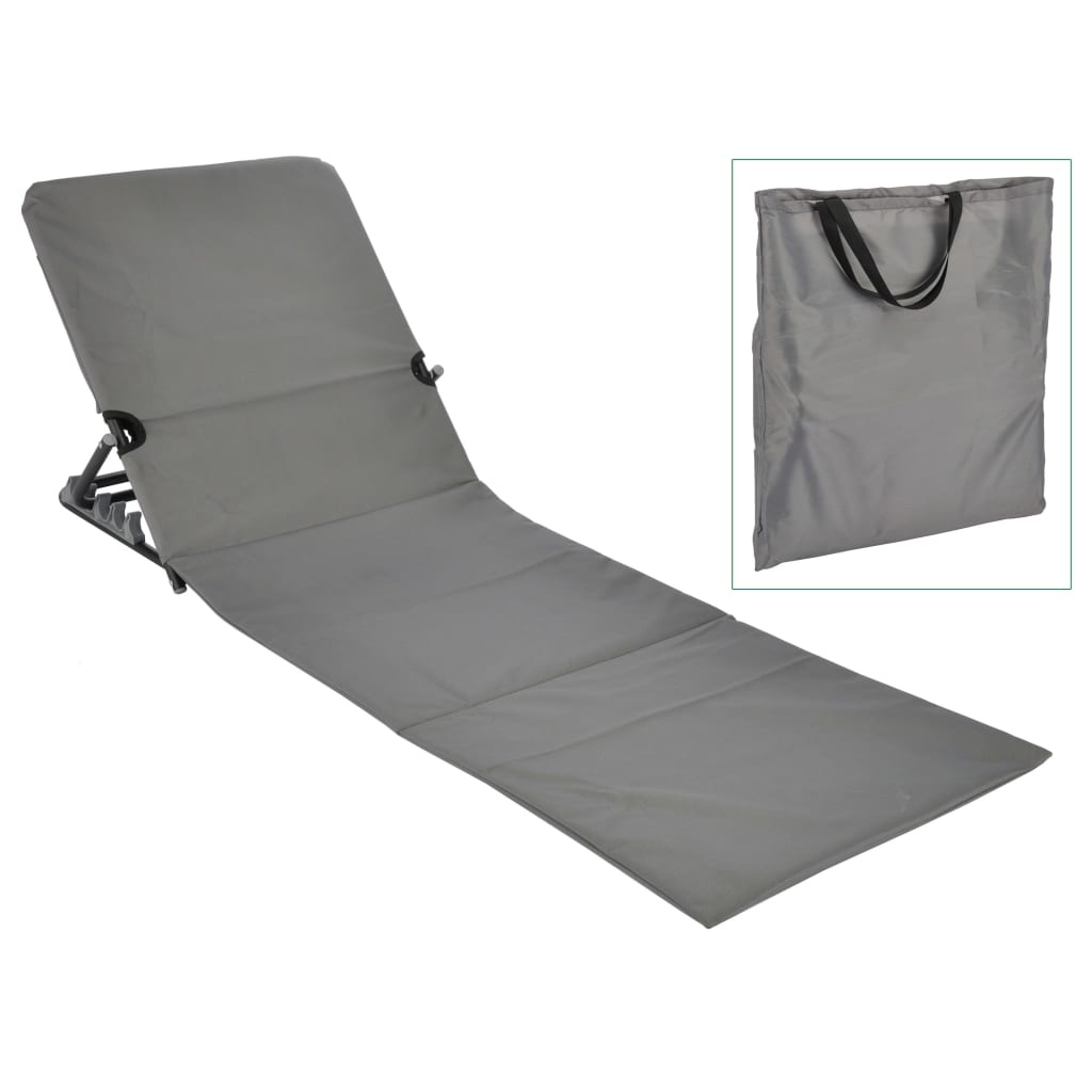 vidaXL Strandmat stoel opvouwbaar PVC grijs