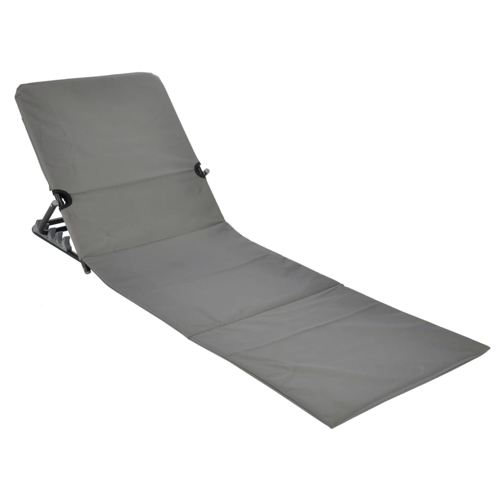 vidaXL Strandmat stoel opvouwbaar PVC grijs