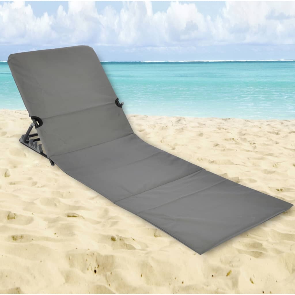 vidaXL Strandmat stoel opvouwbaar PVC grijs