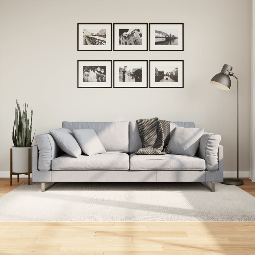 vidaXL Vloerkleed IZA laagpolig Scandinavisch 140x200 cm crèmekleurig