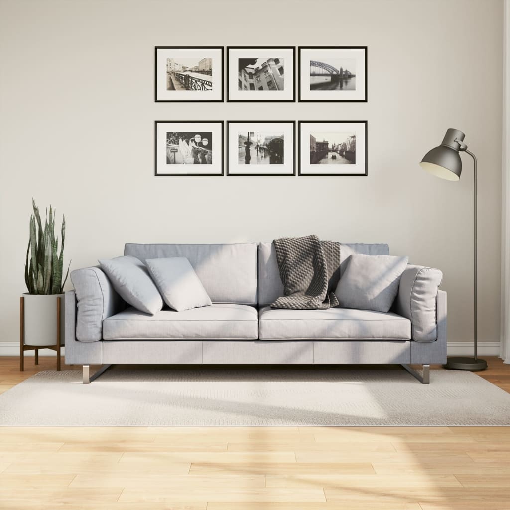 vidaXL Vloerkleed IZA laagpolig Scandinavisch 100x200 cm crèmekleurig