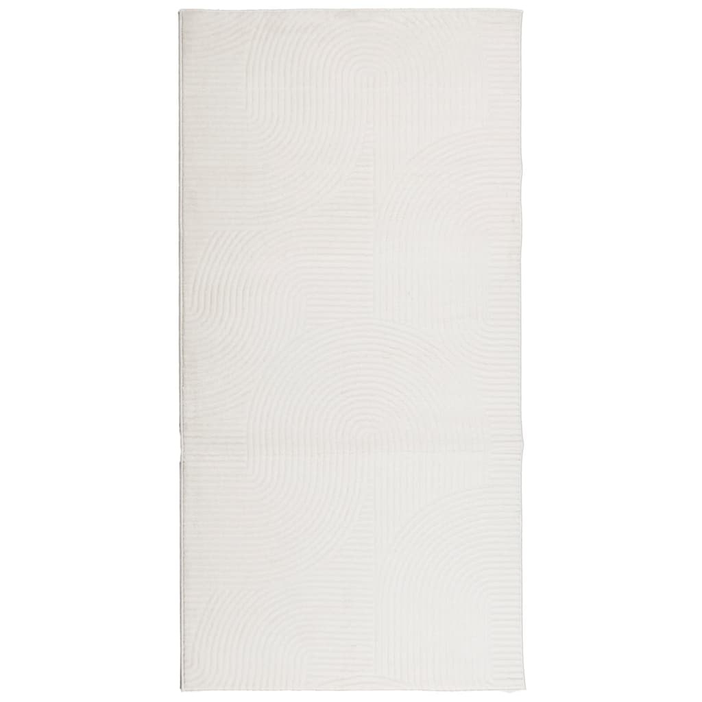 vidaXL Vloerkleed IZA laagpolig Scandinavisch 100x200 cm crèmekleurig