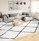 vidaXL Vloerkleed PAMPLONA shaggy hoogpolig 300x400 cm crème en zwart