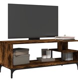 VidaXL Tv-meubel 102x40x41 cm hout en gepoedercoat staal gerookt eiken
