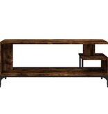 VidaXL Tv-meubel 102x40x41 cm hout en gepoedercoat staal gerookt eiken