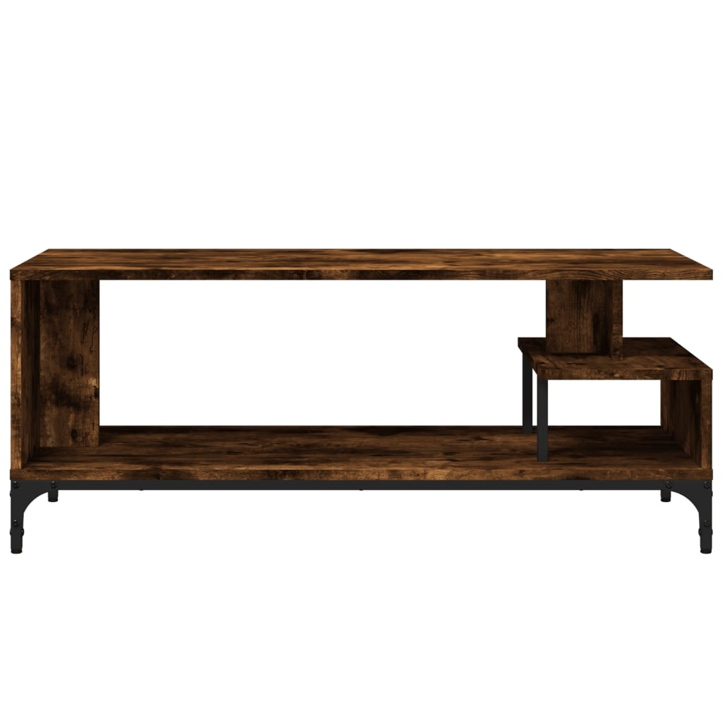 VidaXL Tv-meubel 102x40x41 cm hout en gepoedercoat staal gerookt eiken