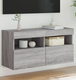 VidaXL Tv-wandmeubel met LED-verlichting 80x30x40 cm grijs sonoma