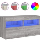 VidaXL Tv-wandmeubel met LED-verlichting 80x30x40 cm grijs sonoma