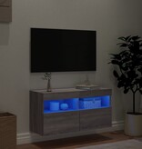 VidaXL Tv-wandmeubel met LED-verlichting 80x30x40 cm grijs sonoma