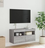 VidaXL Tv-wandmeubel met LED-verlichting 80x30x40 cm grijs sonoma