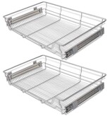 VidaXL Draadmanden uittrekbaar 2 st 800 mm zilverkleurig