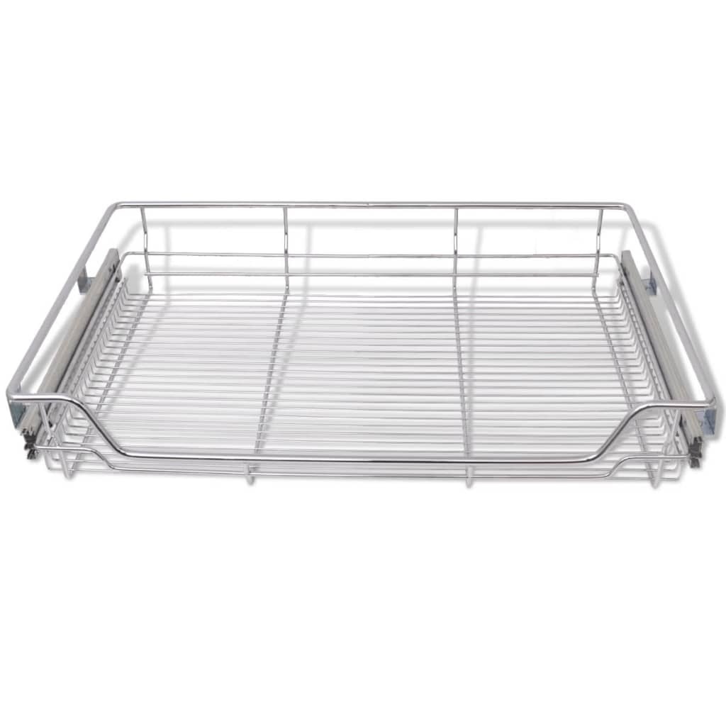VidaXL Draadmanden uittrekbaar 2 st 800 mm zilverkleurig