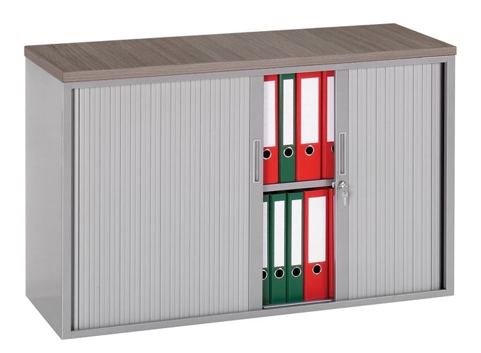 Roldeurkast 72,5x120x43cm staal met slot. Kleuren: wit, zwart aluminium, antraciet en grijs.