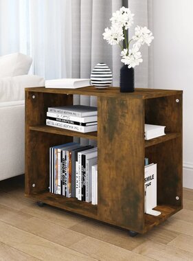 VidaXL Bijzettafel 70x35x55 cm bewerkt hout gerookt eikenkleurig