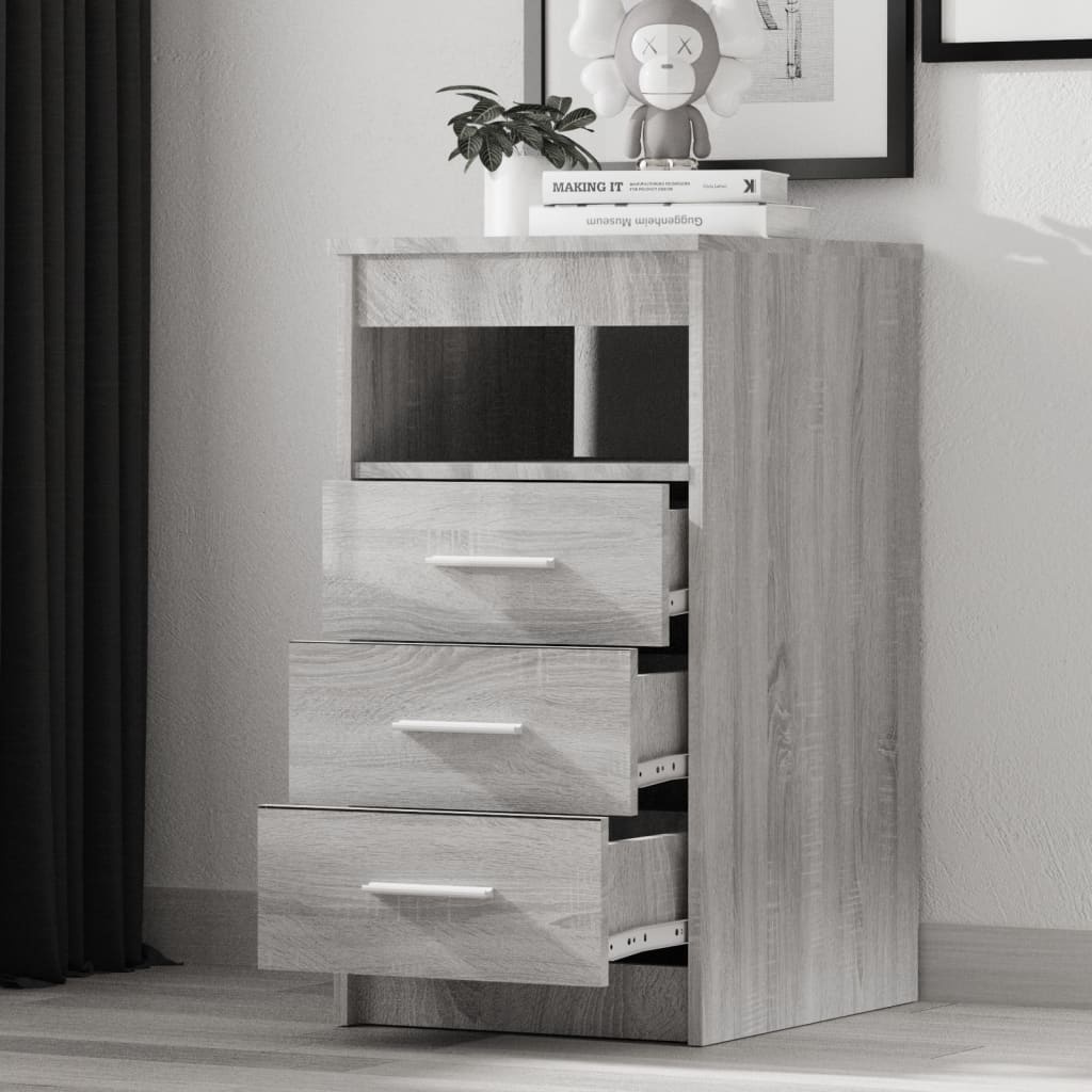 VidaXL Ladekast 40x50x76 cm bewerkt hout grijs sonoma eikenkleurig