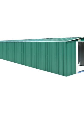 vidaXL Tuinschuur 257x779x181 cm gegalvaniseerd staal groen