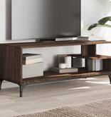 VidaXL Tv-meubel 102x40x41 cm hout en gepoedercoat staal bruineiken