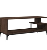 VidaXL Tv-meubel 102x40x41 cm hout en gepoedercoat staal bruineiken