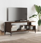 VidaXL Tv-meubel 102x40x41 cm hout en gepoedercoat staal bruineiken