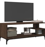 VidaXL Tv-meubel 102x40x41 cm hout en gepoedercoat staal bruineiken