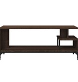 VidaXL Tv-meubel 102x40x41 cm hout en gepoedercoat staal bruineiken