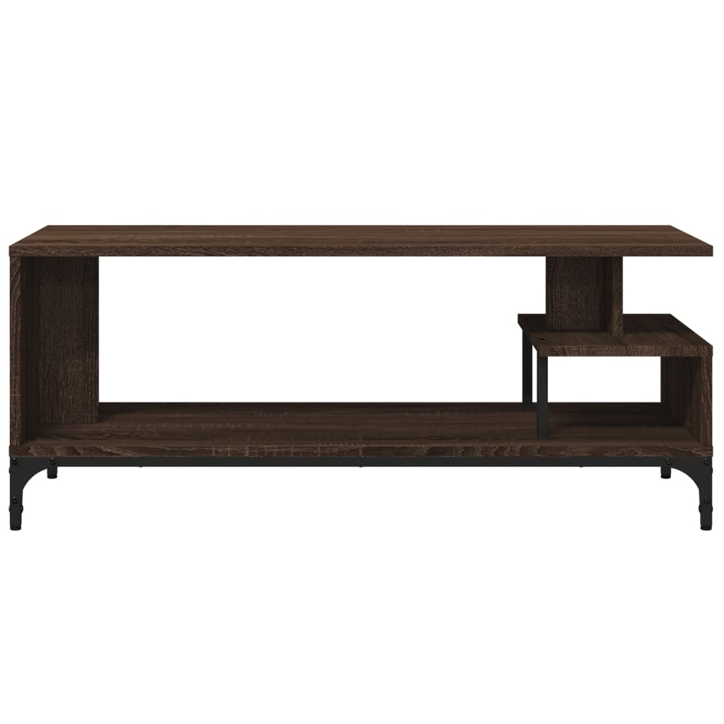 VidaXL Tv-meubel 102x40x41 cm hout en gepoedercoat staal bruineiken
