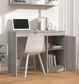 VidaXL Bureau 100x50x76 cm bewerkt hout grijs sonoma eikenkleurig