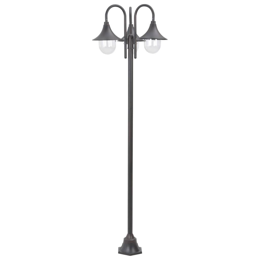 vidaXL Paalverlichting tuin E27 220 cm aluminium brons 3-delig