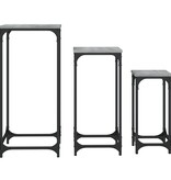 3-delige Tafeltjesset bewerkt hout grijs sonoma eikenkleurig