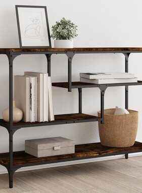 VidaXL Wandtafel 100x30x75 cm bewerkt hout gerookt eikenkleurig