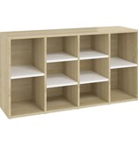 vidaXL Schoenenbank 103x30x54,5 cm spaanplaat wit sonoma eikenkleurig