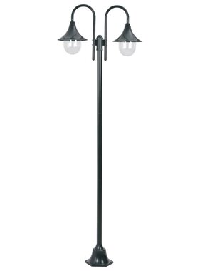 vidaXL Paalverlichting tuin E27 220 cm aluminium donkergroen 2-delig