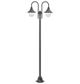 vidaXL Paalverlichting tuin E27 220 cm aluminium brons 2-delig