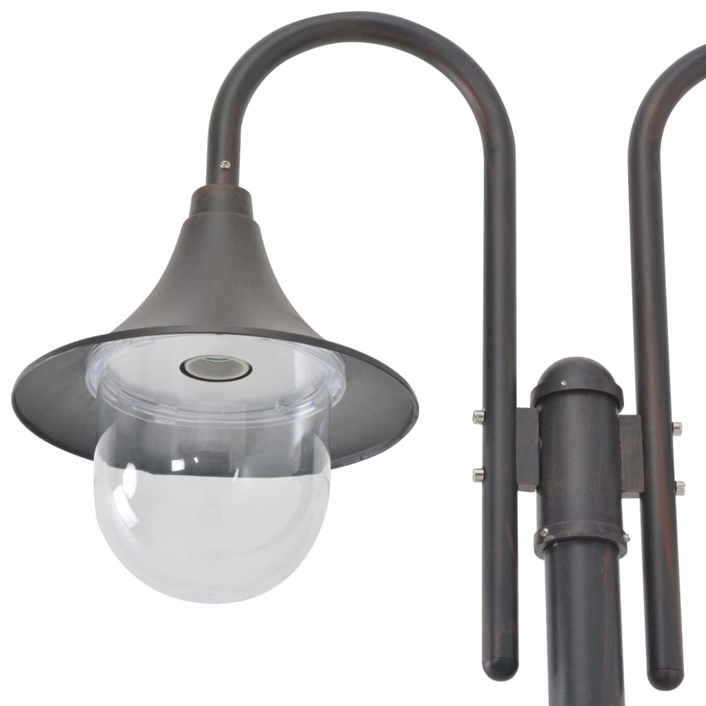 vidaXL Paalverlichting tuin E27 220 cm aluminium brons 2-delig