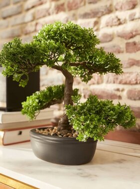 vidaXL Kunstplant mini bonsai ficus groen 32 cm 420002