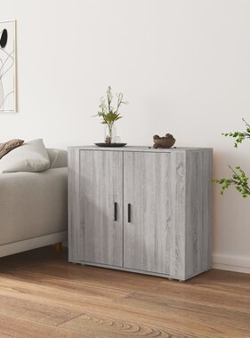 VidaXL Dressoir 80x33x70 cm bewerkt hout grijs sonoma eikenkleurig