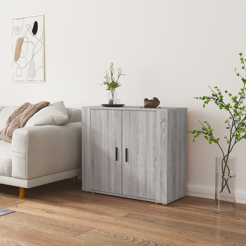VidaXL Dressoir 80x33x70 cm bewerkt hout grijs sonoma eikenkleurig